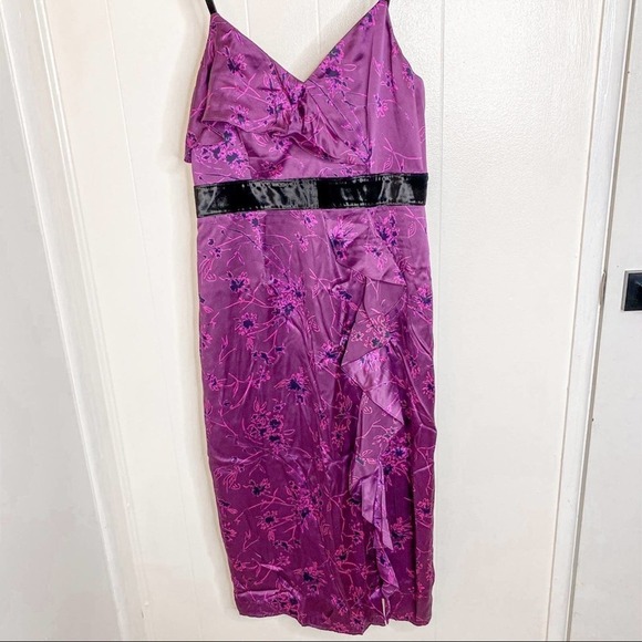 Cinq a Sept Lara print purple silk dress NWT 4 - Picture 3 of 15